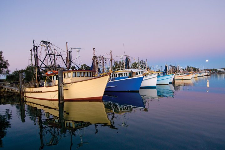 Boats during the sunset at Yamba